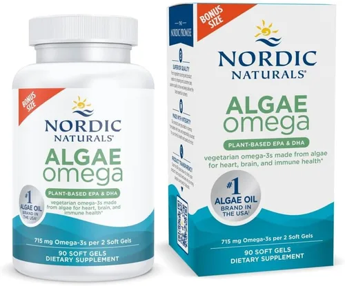 Nordic Naturals Algas Omega – 90 geles blandos – 715 mg Omega-3 – Aceite de algas vegano certificado – EPA y DHA a base de plantas – Salud del