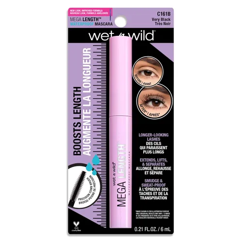 Miniatura 4 de wet n wild - Máscara impermeable de longitud Mega Length impermeable, muy negro, 0.21 onzas