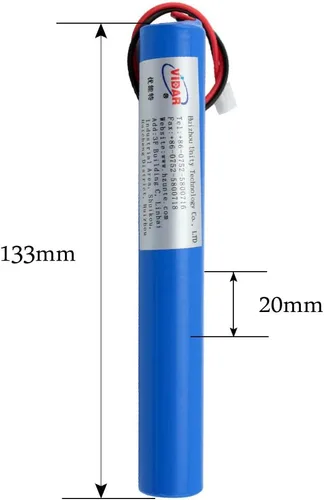 Miniatura 2 de VIDAR - Batería recargable de iones de litio de 7.4 V 2600 mAh de alta capacidad con enchufe JST PH2.54/2P (personalizable) para electrónica