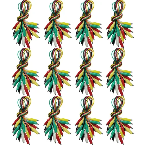 Miniatura 9 de 10 clips eléctricos de cocodrilo de alta calidad, 5 cables de prueba de colores con sondas de prueba, cables de puente de cocodrilo con clips