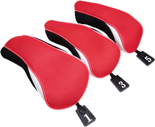 Miniatura 6 de Sword &Shield sports 3 unids/set conductor # 1 3 5 Fairway cubierta de madera del club de golf Headcover Negro