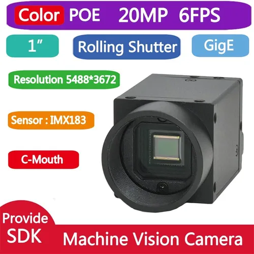 Miniatura 4 de GigE Ethernet 20.0MP 1 "Color Industrial Cámara Visión Máquina Obturador C-Boca Cámara 5488X3672 5.9FPS