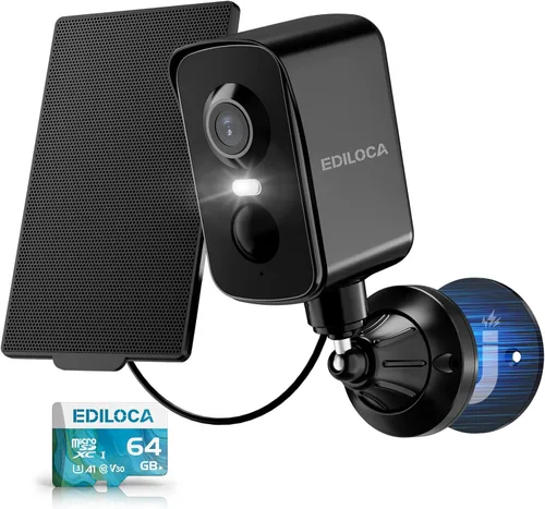 Miniatura 12 de Ediloca Cámaras de seguridad inalámbricas para exteriores, 2K Pan Rotación de 300° Cámara WiFi alimentada por batería con detección humana PIR