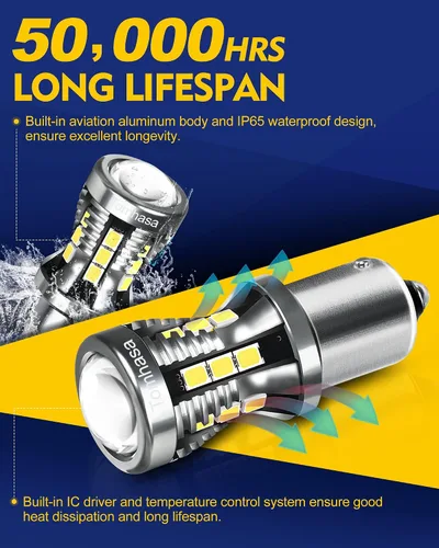 Miniatura 6 de Bombillas LED 3157 rojas para luces de freno, 24 conjuntos de chipsets SMD 300% más brillantes 3056 3156 3057 4157. Bombillas LED de repuesto