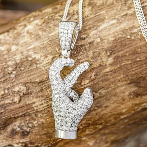 Miniatura 11 de Facet Jewel Colgante hecho a mano con circonita cúbica de 1 quilate para hombre en plata de ley 925 (VVS, 1.12 CTW), Metal Gema, Circonita Cúbica