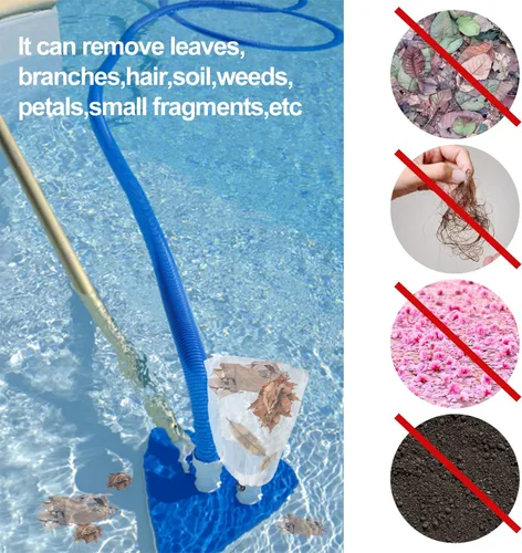 Miniatura 2 de Paquete de 4 bolsas de filtro al vacío de piscina para aspiradoras de hojas, bolsa de malla fina de 12 x 8.8 pulgadas con cordón de bloqueo, filtro