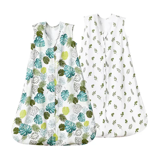 Miniatura 12 de david's kids Saco de dormir 100% algodón orgánico para bebé de 6 a 12 meses, mantas suaves para bebé con cremallera de 2 vías, paquete de 2 cómodos