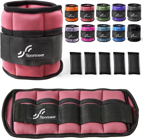 Miniatura 11 de Sportneer Juego de pesas de tobillo ajustables, 1 par, de 2, 4, 6, 8 y 10 libras, correas para el peso de las piernas para mujer, hombre, niños