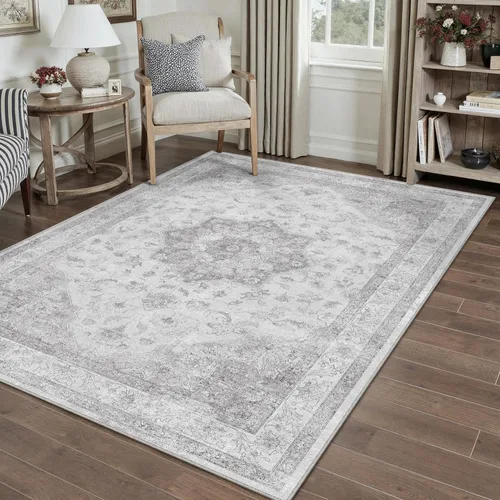 Miniatura 40 de PureCozy - Alfombra de área beige de 8 x 10, lavable, vintage, alfombra para sala de estar, dormitorio, gran alfombra suave retro de pelo bajo