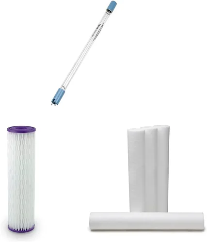 Aquasana Lámpara de repuesto para filtro de agua UV para toda la casa y EQ-PFC.35 para toda la casa, blanco y prefiltros de sedimentos de repuesto