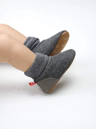 Miniatura 2 de BENHERO Botines de forro polar para bebés y niñas, para invierno, recién nacidos, antideslizantes, suela suave, calcetines de invierno, zapatos
