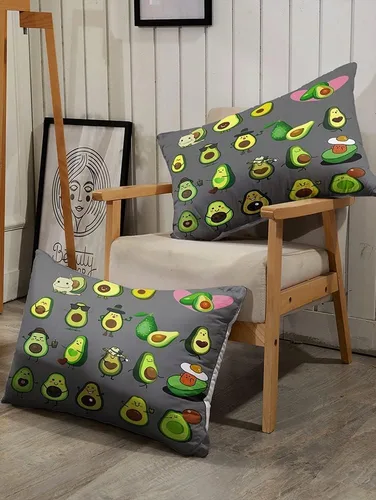 Miniatura 4 de Suncloris Bonito juego de edredón de aguacate de dibujos animados, varias formas de encantador patrón de aguacates para niños y adultos, edredón