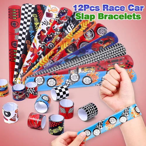Miniatura 4 de 98 piezas de regalos de fiesta de coche de carreras suministros de cumpleaños de carreras de paja burbuja banda adhesiva de juguete de carreras