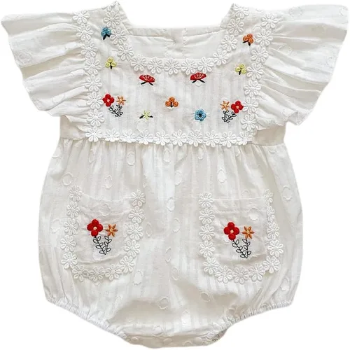 Miniatura 13 de IMEKIS Vestido mexicano para niña pequeña, mameluco bordado para hermanas a juego, trajes étnicos, vestido de verano