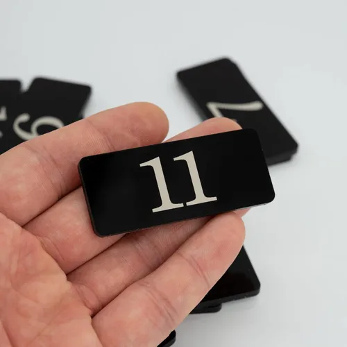 Miniatura 4 de Número de tabla de número de habitación con adhesivo numerado para casillero rectangular de plástico (1-10, negro)