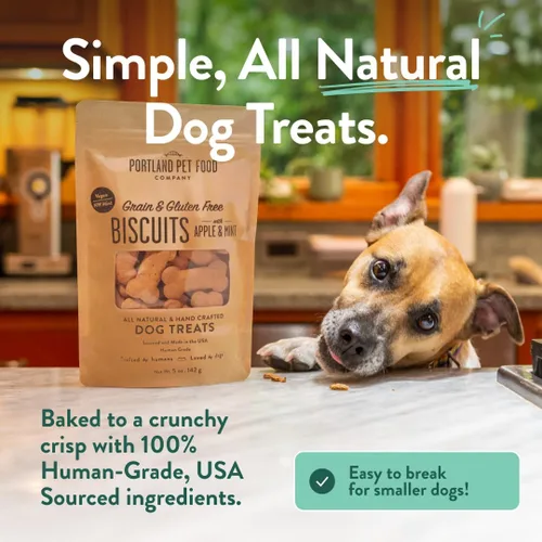 Miniatura 2 de Portland Pet Food Company Golosinas para Perros de Manzana y Menta Galletas Saludables para Perros Pequeños, Medianos y Grandes - Sin Granos, Grado