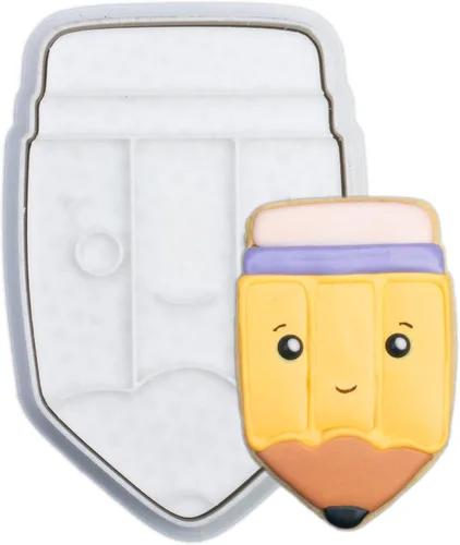 Miniatura 41 de Juego de cortador de galletas de regreso a clases con sellos de émbolo, 11 piezas, regalos de cocina, cumpleaños, vacaciones, ácido poliláctico 3D