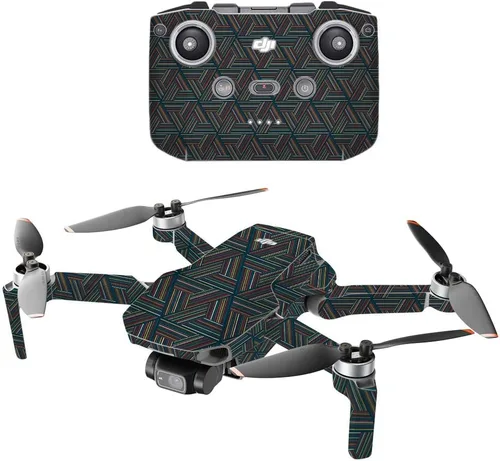 Miniatura 14 de MightySkins - Compatible con DJI Mini 2 Dron portátil - Chevron turquesa Funda protectora de vinilo duradera y única Fácil de aplicar y cambiar