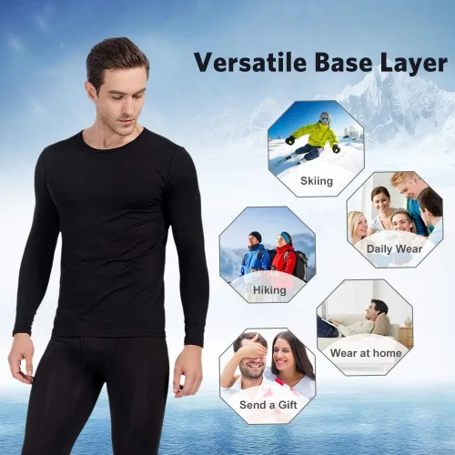 Miniatura 4 de MANCYFIT Camisas térmicas para hombre con forro polar y manga larga