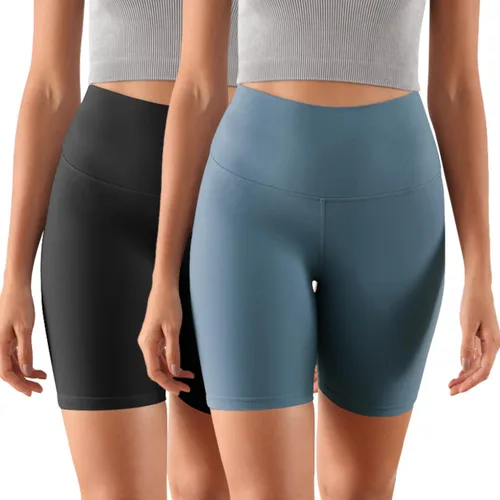 ODODOS ODCLOUD 2-Pack Buttery Soft Lounge Yoga Shorts for Women- 6" 8" High Waist Non See Through Biker Shorts
