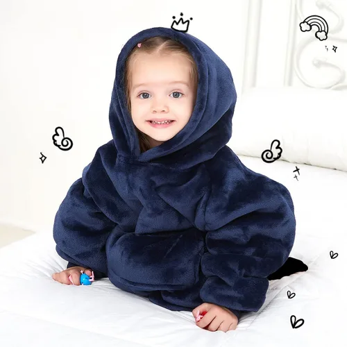 Miniatura 4 de KFUBUO - Manta con capucha portátil para niños pequeños, de Sherpa, con bolsillo, sudadera para niños de 2 a 6 años, sudaderas lindas, regalos