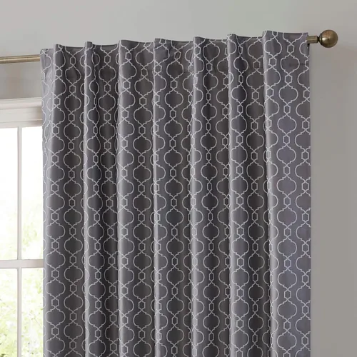 HLC.ME Franklin - Cortinas de paneles 100% opacas, diseño marroquí, con bolsillo para cortinero, con aislamiento térmico, ahorro de energía, bloquea