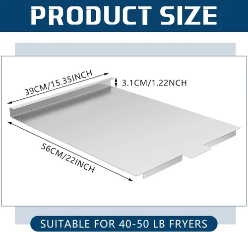 Miniatura 2 de MorningRo La freidora comercial cuenta con una tapa interior de acero inoxidable que mide 22 pulgadas de largo x 15.35 pulgadas de ancho para evitar