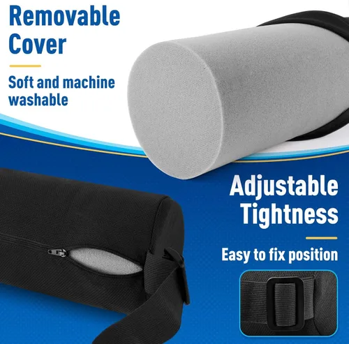 Miniatura 4 de CushZone Almohada lumbar de apoyo en rollo para silla de oficina, automóvil, silla gaming, cojín de respaldo de espuma con memoria con funda lavable