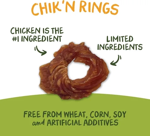 Miniatura 4 de Pet 'n Shape Chik 'n Rings - Golosinas de carne seca para perros, 8 onzas