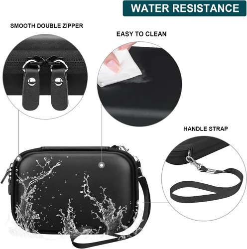 Miniatura 3 de Estuche rígido de viaje para cámara digital Kodak Printomatic a todo color, funda protectora con bolsillo de malla para cable USB, papel Negro