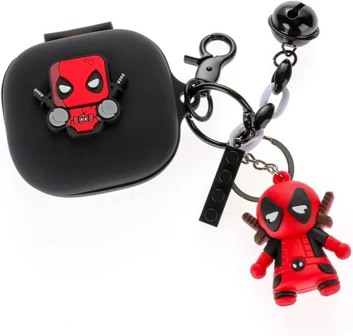 Miniatura 6 de Funda para auriculares Beats Fit Pro, funda de carga de silicona de dibujos animados con lindo llavero de muñeca con cordón antipérdida