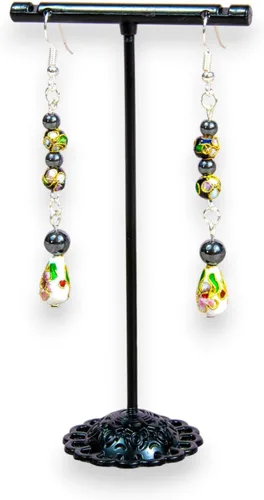 Miniatura 5 de Expo International Cuentas clásicas de Cloisonne pintadas a mano, suministros versátiles para hacer joyas, cuentas vibrantes, paquete económico