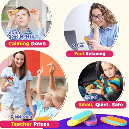 Miniatura 6 de Juguetes magnéticos sensoriales fidget para niños: Deslizadores magnéticos de silicona fidgets antiestrés para autismo, alivio de ansiedad, juguetes