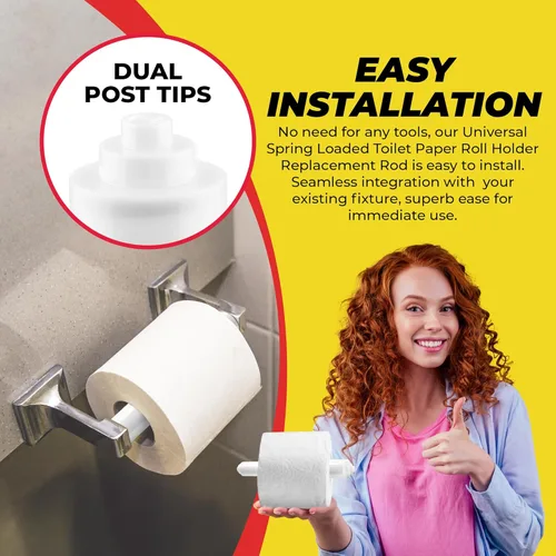 Miniatura 6 de Qualihome Universal de Reemplazo de Rodillo de Papel Higiénico con Resorte de Plástico, Blanco, Rodillo de Reemplazo de Papel Higiénico Blanco