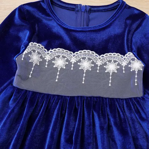 Miniatura 4 de IBTOM CASTLE Vestido tutú de terciopelo para niñas, vestido de princesa de manga larga para otoño, invierno, boda, concurso, comunión, formal