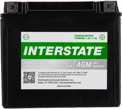 Miniatura 9 de Interstate Batteries YTX14-BS - Batería de 12 V y 12 Ah para deportes motorizados, 200CCA AGM, repuesto recargable para motocicletas, cuatrimotos