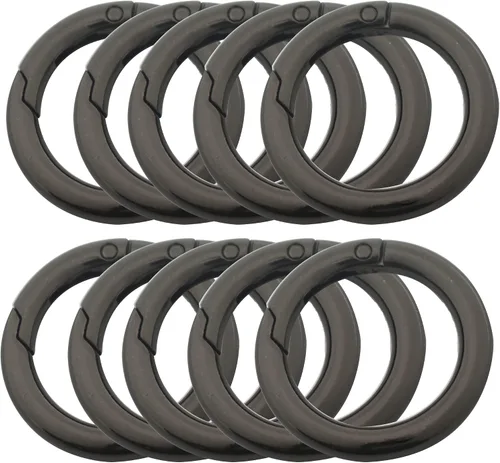 Mosquetones redondos grandes de 3/2.5/2/1.5 pulgadas, clips de metal con resorte de resorte, ganchos a presión, accesorios de bricolaje para