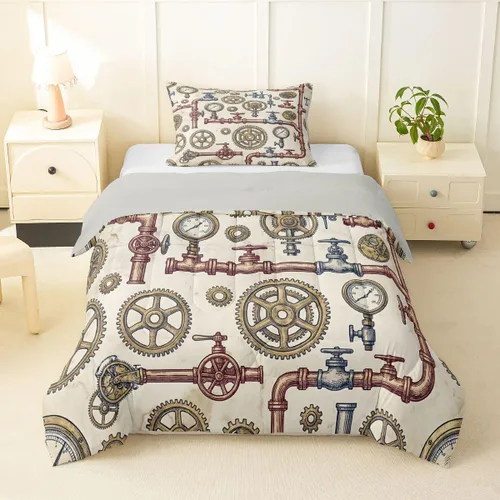 Miniatura 10 de Feelyou Juego de ropa de cama de camión de bomberos, edredón de coche de bomberos y policía para decoración de habitación de niños, tamaño Multi D05
