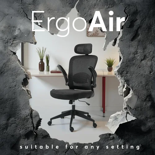 Miniatura 7 de Oline ErgoAir - Silla ergonómica de oficina, soporte lumbar ajustable, reposabrazos abatibles, silla de escritorio de malla para computadora, silla