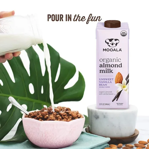 Miniatura 4 de Mooala – Leche de almendras orgánica en grano de vainilla, sin azúcar, 1 litro (paquete de 6) – Bebida estable en estantes, no lácteos, sin gluten