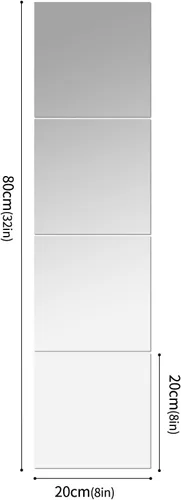 Miniatura 4 de JEOYOO Azulejos de Espejo de Pared de Vidrio HD de Cuerpo Completo - Juego de 4, 8'' x 8'' - Sin Marco, Ideal para Dormitorio, Gimnasio en Casa