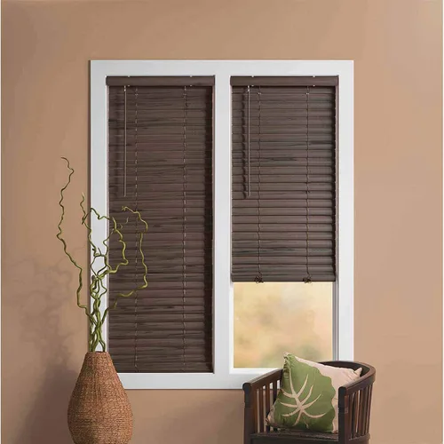 Miniatura 8 de PowerSellerUSA Persianas sin cordón, mini persiana de vinilo de listones de 2 pulgadas, grano de madera en relieve de alta calidad, tratamiento