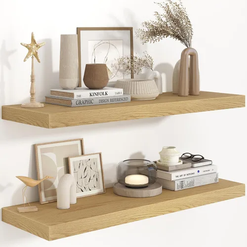 Miniatura 39 de Fun Memories Estantes flotantes de 48 pulgadas, estantes de pared de 9.3 pulgadas de profundidad para baño, sala de estar, dormitorio, cocina
