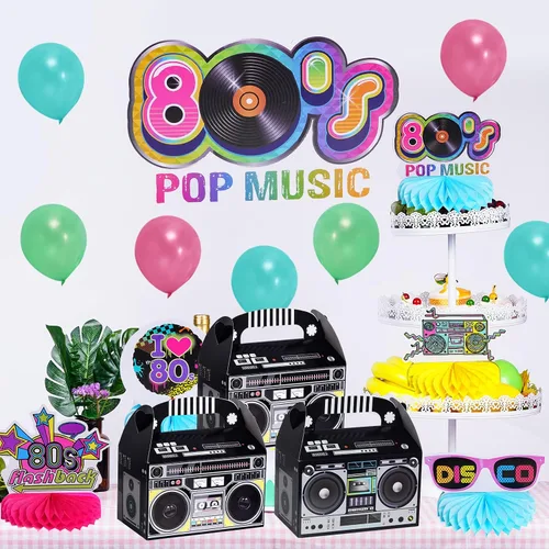 Miniatura 7 de 12 cajas de recuerdo de los años 80 y 90 novedades Boombox Prop Radio, decoración de centros de mesa para decoración retro de los años 80, recuerdos