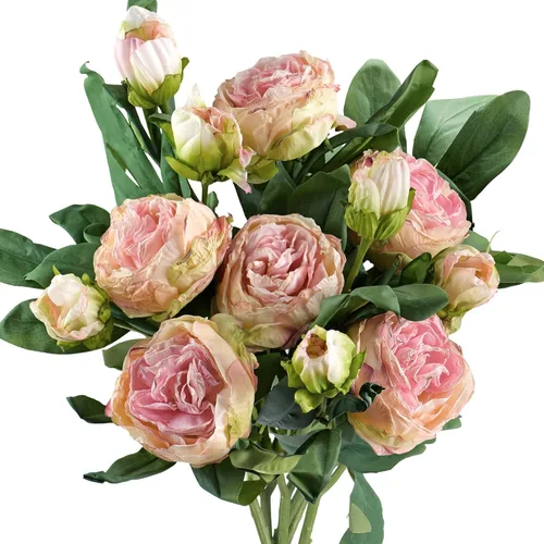 Miniatura 15 de FiveSeasonStuff - Peonías y hortensias artificiales de seda, ideal para decoración de bodas, novias, hogar, decoración de centro de mesa (2 ramos).