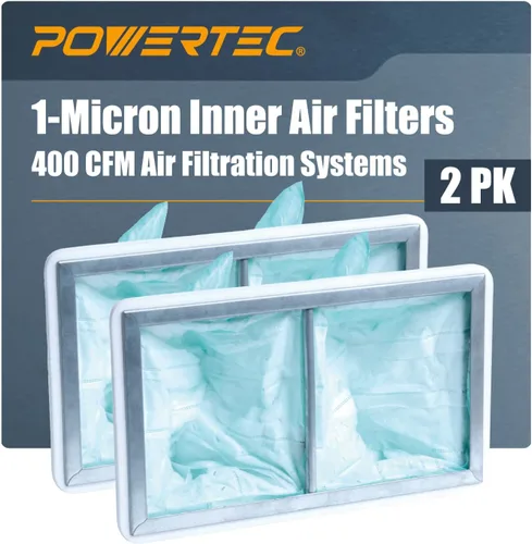 Miniatura 9 de POWERTEC Filtro de aire exterior de 5 micrones para WEN 3410, POWERTEC AF4000/AF4001, sistema de filtración de aire Shop Fox W1830, filtros de aire