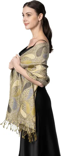 Miniatura 3 de Achillea Bufanda suave y sedosa de cachemira multicolor pashmina de doble capa