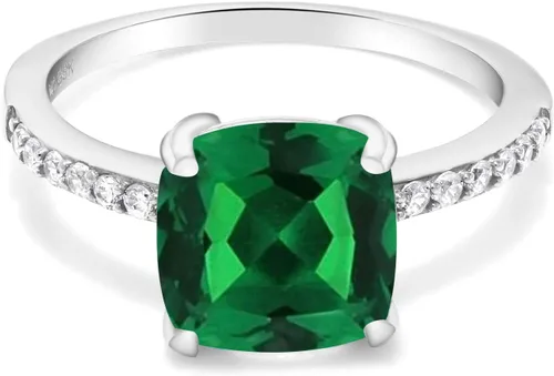 Miniatura 21 de Gem Stone King Anillo de compromiso de plata de ley 925 con piedra preciosa de corte cojín de 0.315 in Anillo de compromiso de aniversario de boda