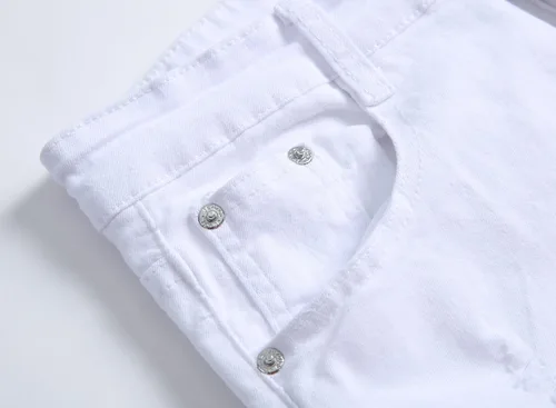 Miniatura 4 de Fredd Marshall - Pantalones de mezclilla para hombre, ajustados, rasgados, elásticos, estilo slim fit