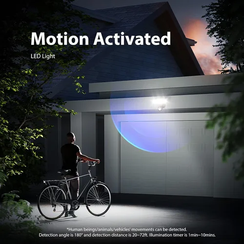 Miniatura 5 de Onforu Luces LED con sensor de movimiento de 100 W, luz de inundación del anochecer al amanecer, sensor de movimiento al aire libre, luces